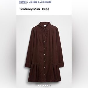 Brown Corduroy Mini Dress
